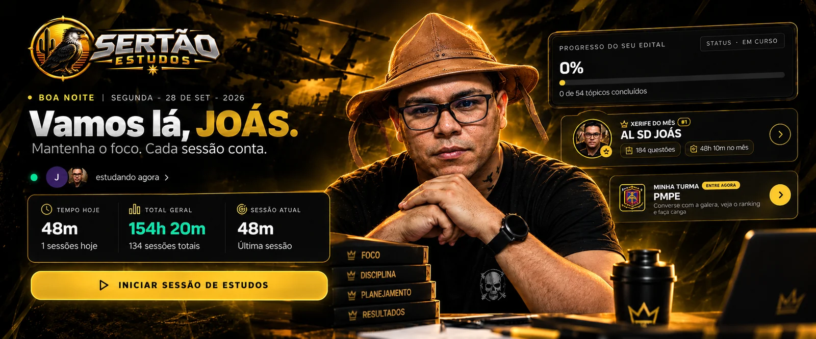 Home da plataforma Sertão Estudos